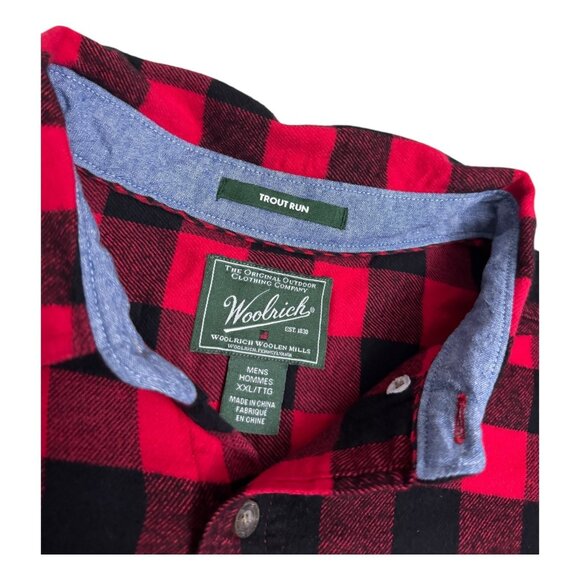 WOOLRICH Plaid Luxury Designer Casual Lumberjack Button Flannel Shirt Mens 2XL - Picture 2 of 6